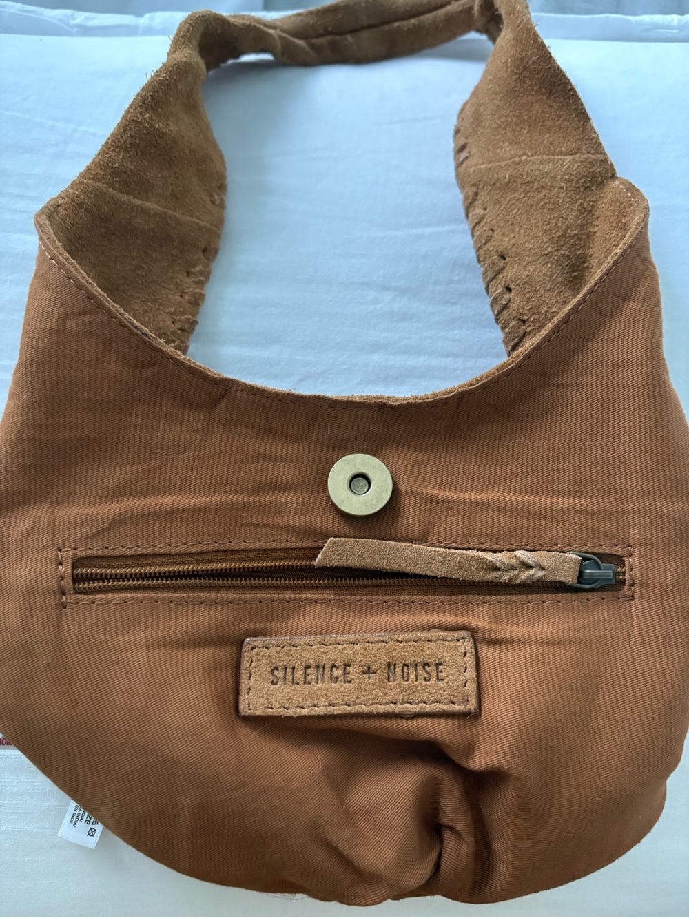 REAL Brown Suede Hobo Shoulder Bag - Casual Everyday Style - Picture 2 of 3